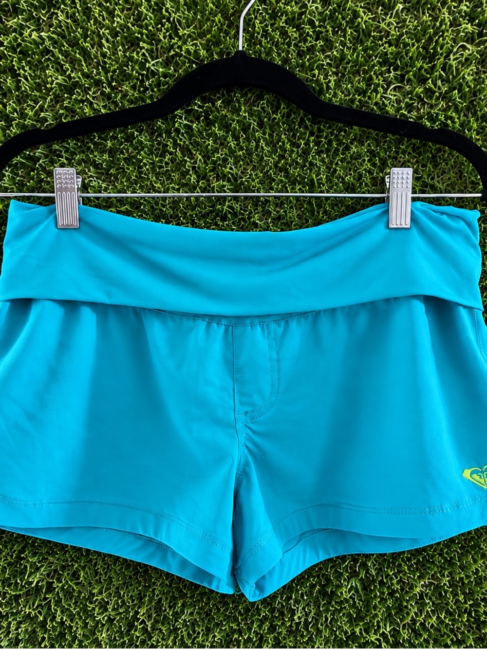 Vintage Y2K Roxy Turquoise Micro Board Shorts Surf Girl Size 9